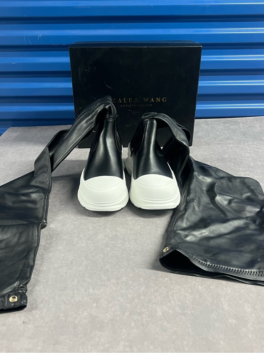 Alexander Wang Black Leather High-Top Sneakers with White Sole